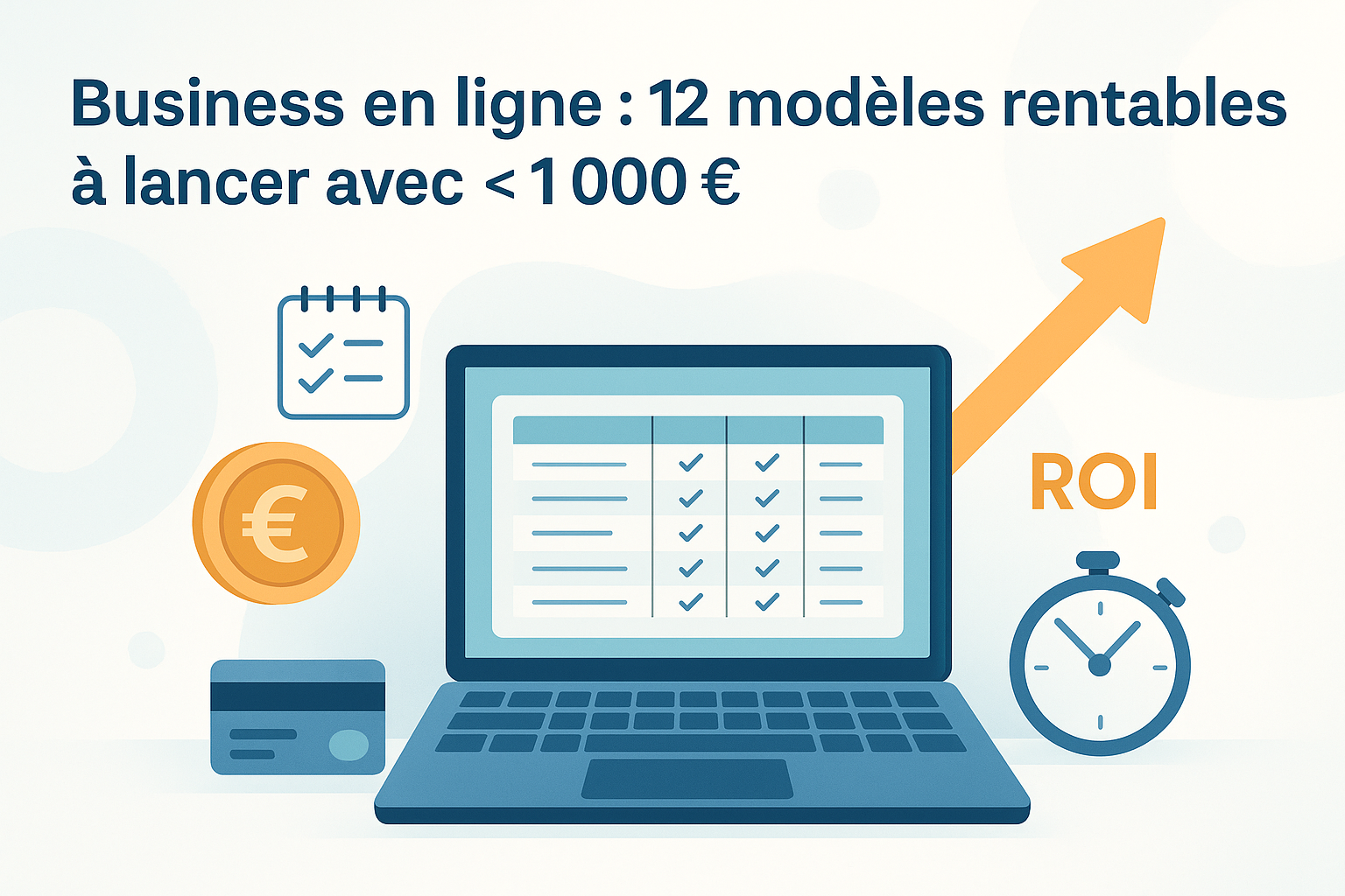 Business en ligne : 12 modèles rentables à lancer avec < 1 000 €