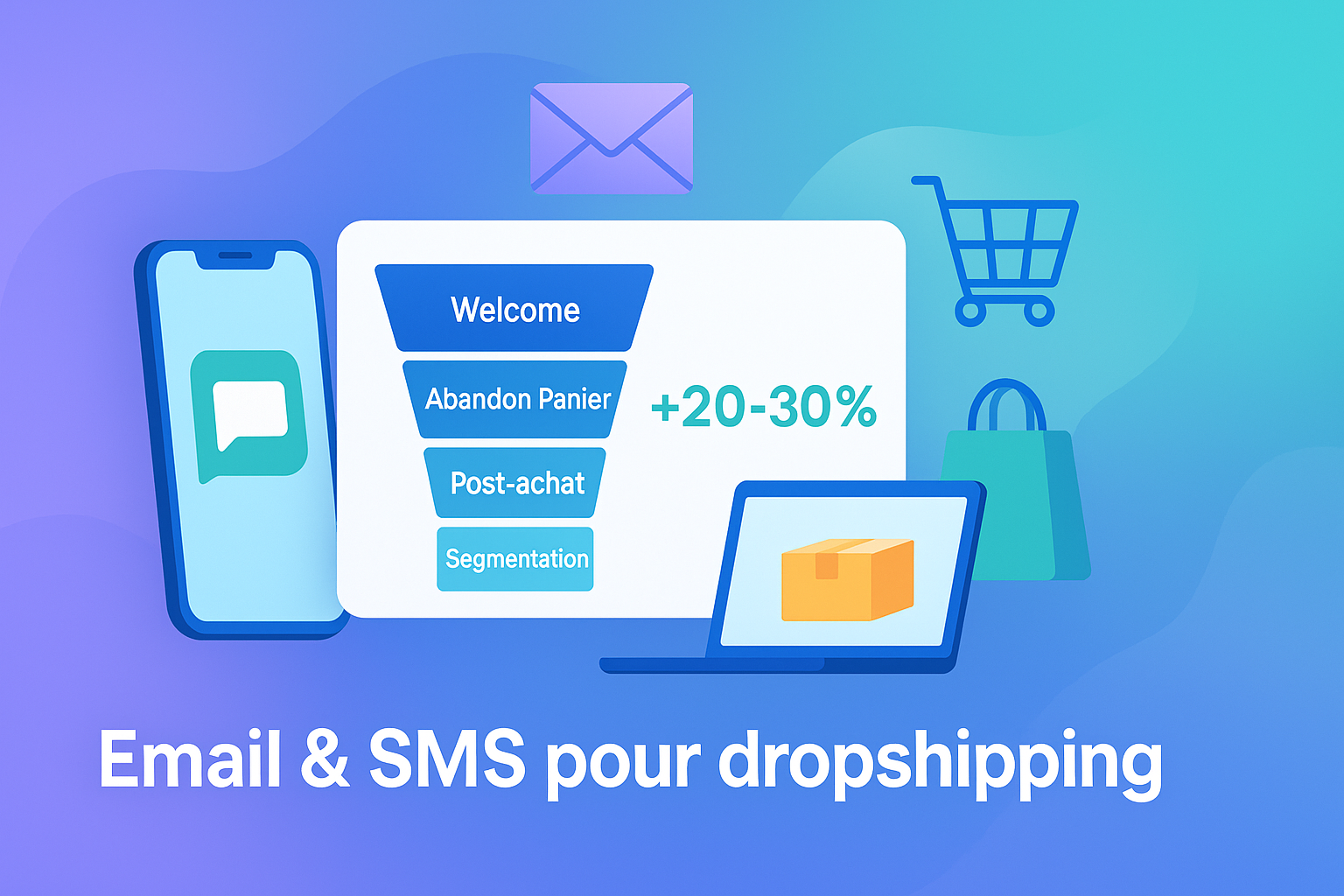Email & SMS pour boutiques dropshipping : les 4 flows qui impriment 20–30 % du CA