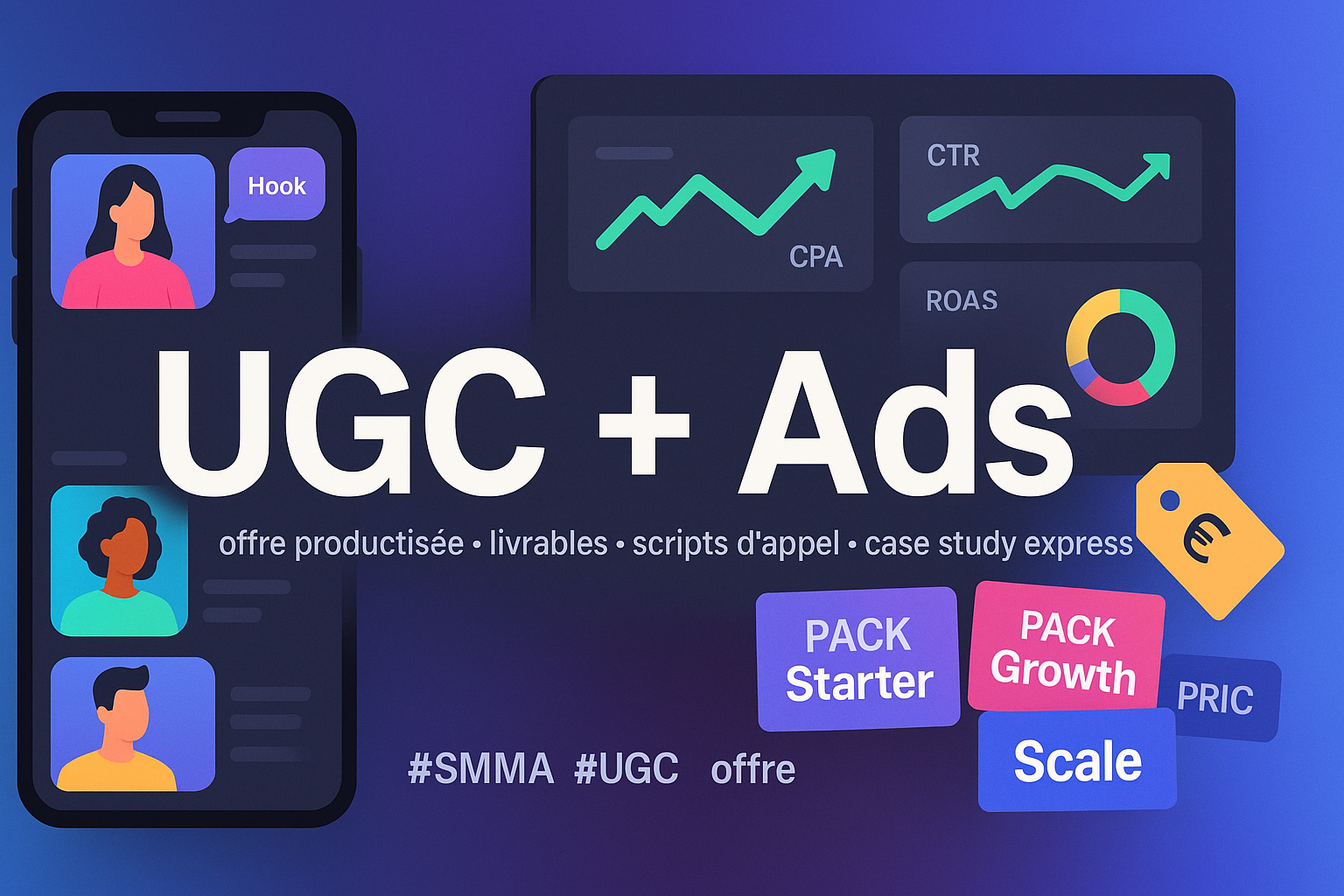 SMMA : l’offre “UGC + Ads” productisée — packaging, pricing, scripts d’appel (+ case study express)